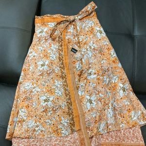 Rust and orange wrap skirt